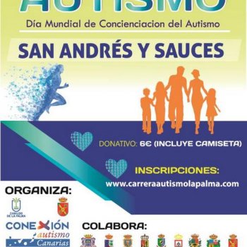 Cartel II carrera por el Autismo en La Palma